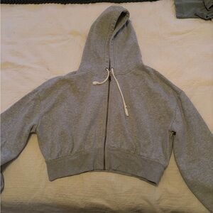BDG Gray Cropped Hoodie